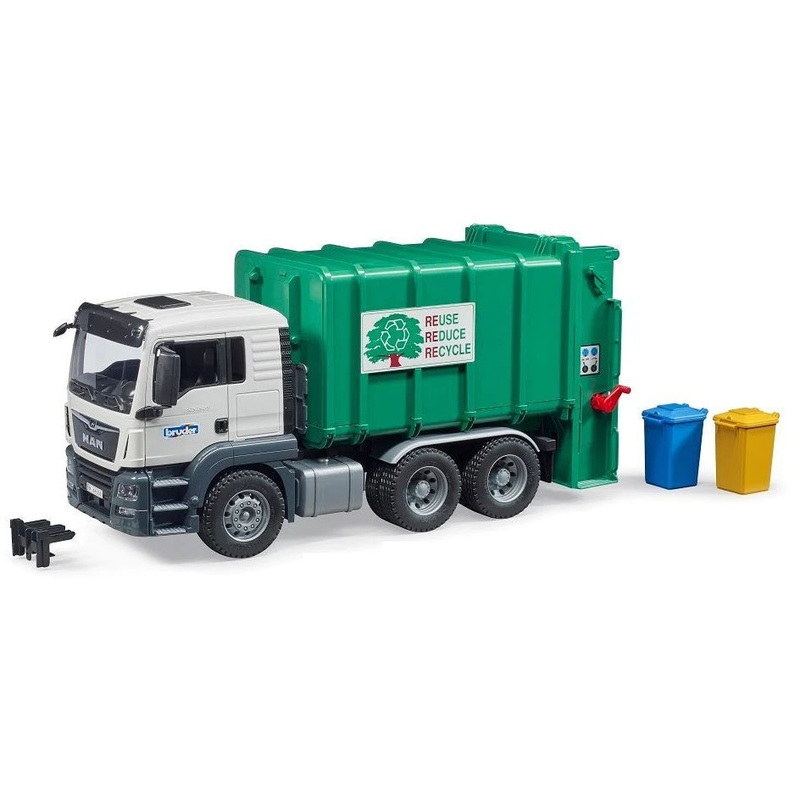 MAN TGS Rear Loading Garbage Truck Green