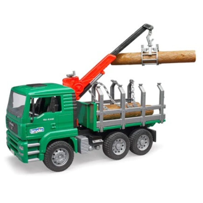 MAN Timber Truck with Loading Crane and 3 Trunks