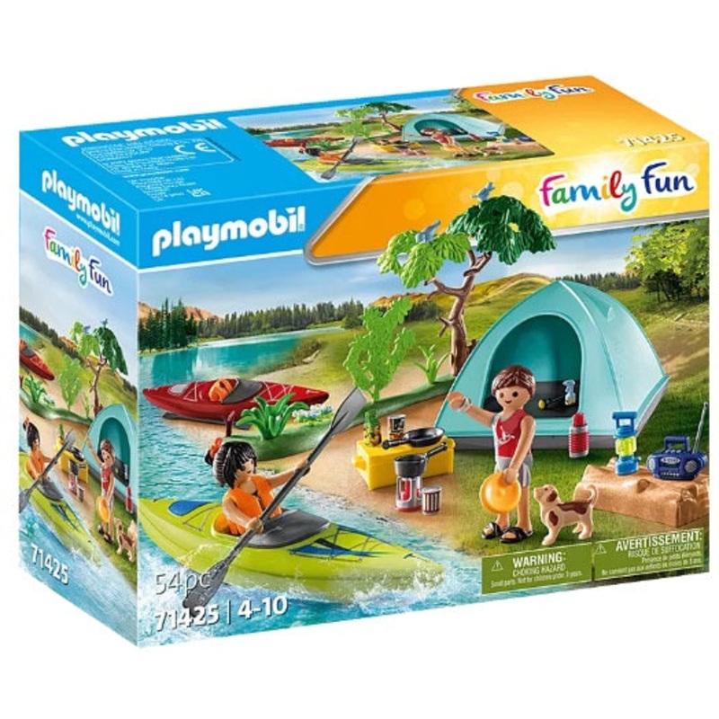 Family Fun Camping with Campfire