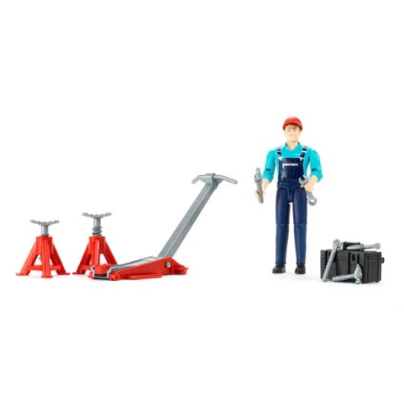 Mechanic with Garage Equipment Figure Set