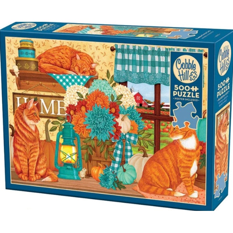 Pumpkin Patch Cats 500pc Puzzle