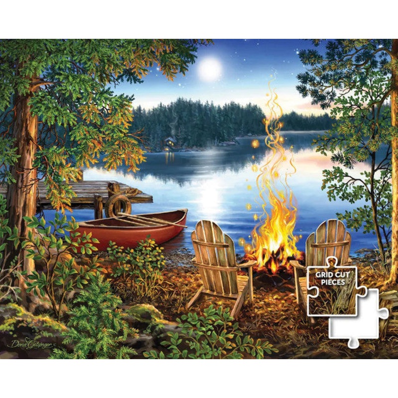 Lakeside Canoe Wood 1000pc Puzzle