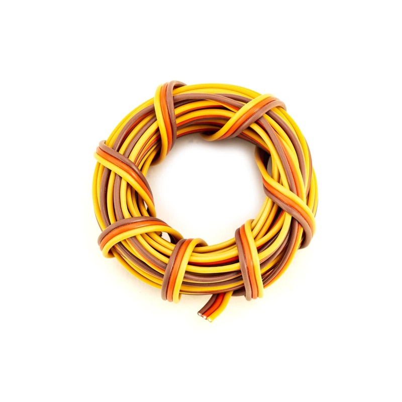 BenchCraft 20 Gauge Flat Servo Wire - Brown/Red/Orange (5 Meters)