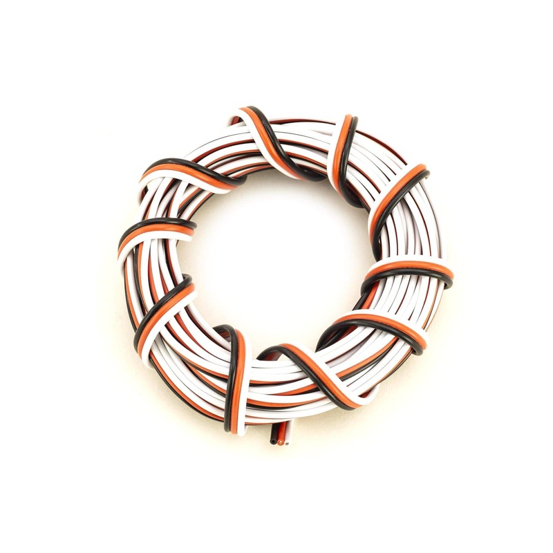 BenchCraft 20 Gauge Flat Servo Wire - White/Red/Black (5 Meters)