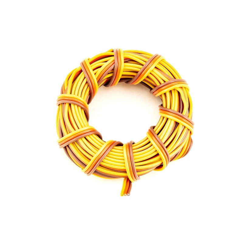 BenchCraft 22 Gauge Flat Servo Wire - Brown/Red/Orange (5 Meters)