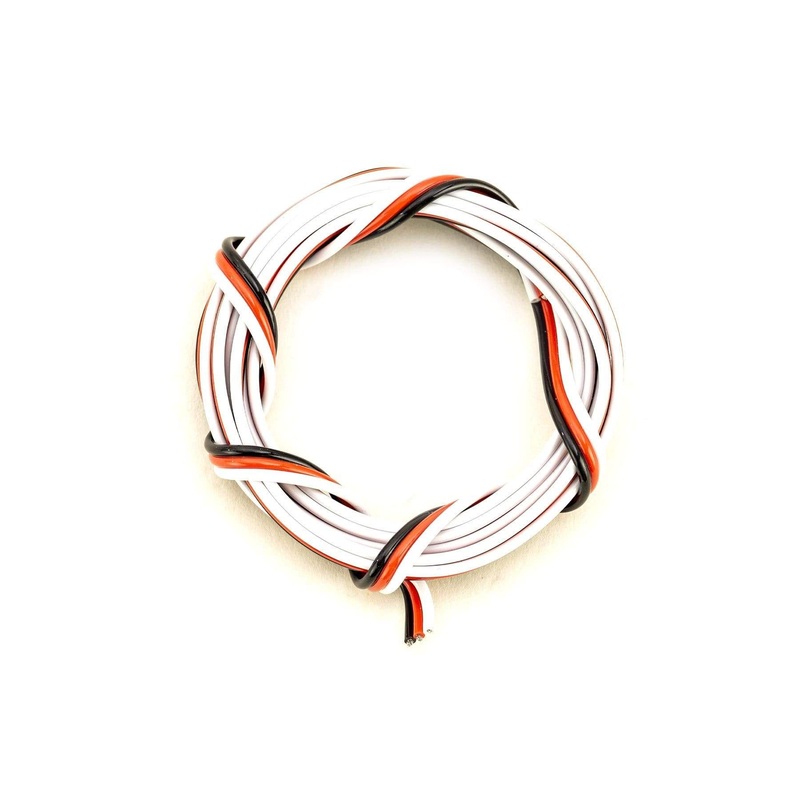 BenchCraft 22 Gauge Flat Servo Wire - White/Red/Black (1 Meter)