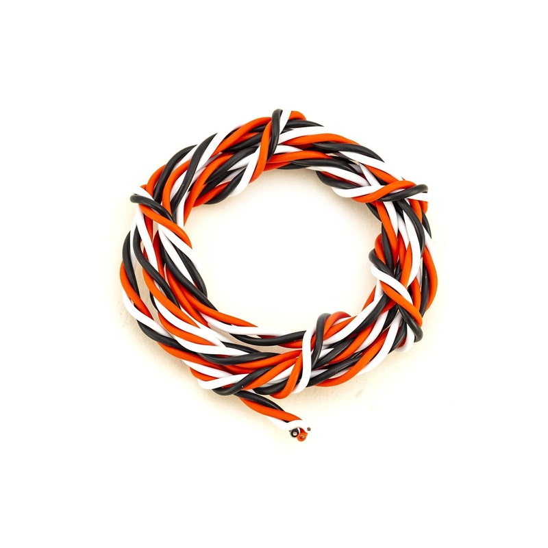 BenchCraft 22 Gauge Twisted Servo Wire - White/Red/Black (1 Meter)