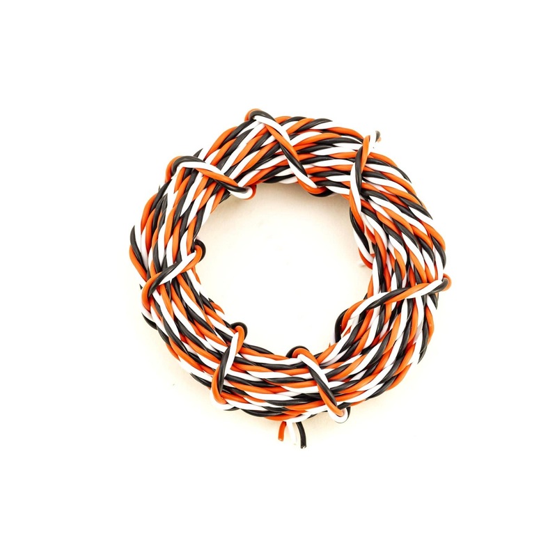 BenchCraft 22 Gauge Twisted Servo Wire - White/Red/Black (5 Meters)