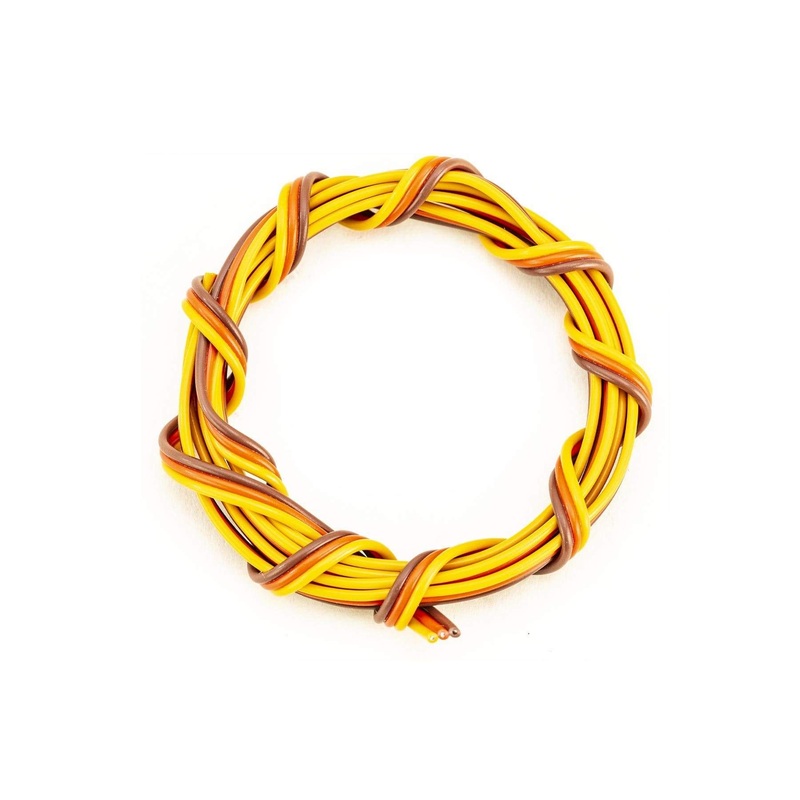 BenchCraft 26 Gauge Flat Servo Wire - Brown/Red/Orange (1 Meter)
