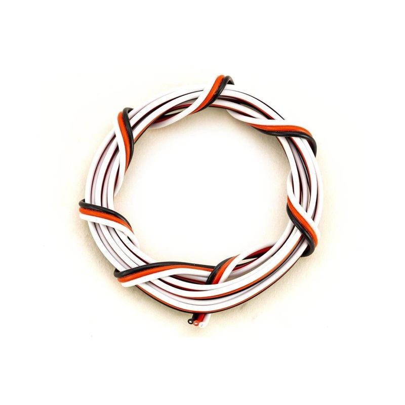BenchCraft 26 Gauge Flat Servo Wire - White/Red/Black (1 Meter)