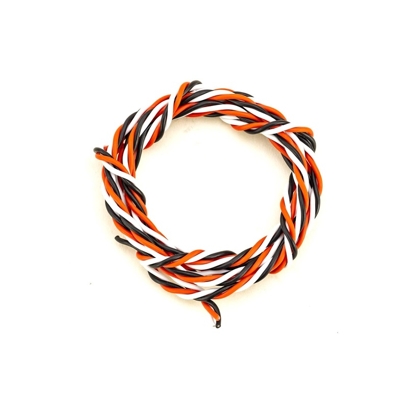 BenchCraft 26 Gauge Twisted Servo Wire - White/Red/Black (1 Meter)