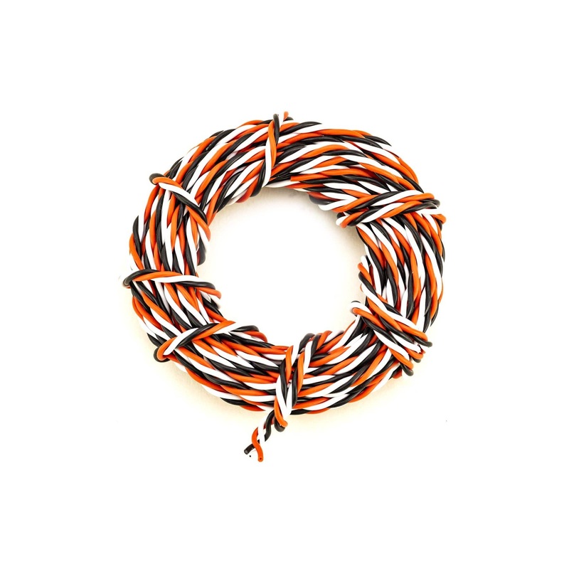 BenchCraft 26 Gauge Twisted Servo Wire - White/Red/Black (5 Meters)