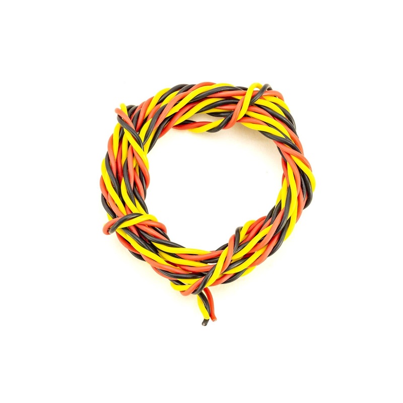 BenchCraft 26 Gauge Twisted Servo Wire - Yellow/Red/Black (1 Meter)