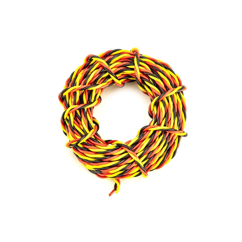 BenchCraft 26 Gauge Twisted Servo Wire - Yellow/Red/Black (5 Meters)