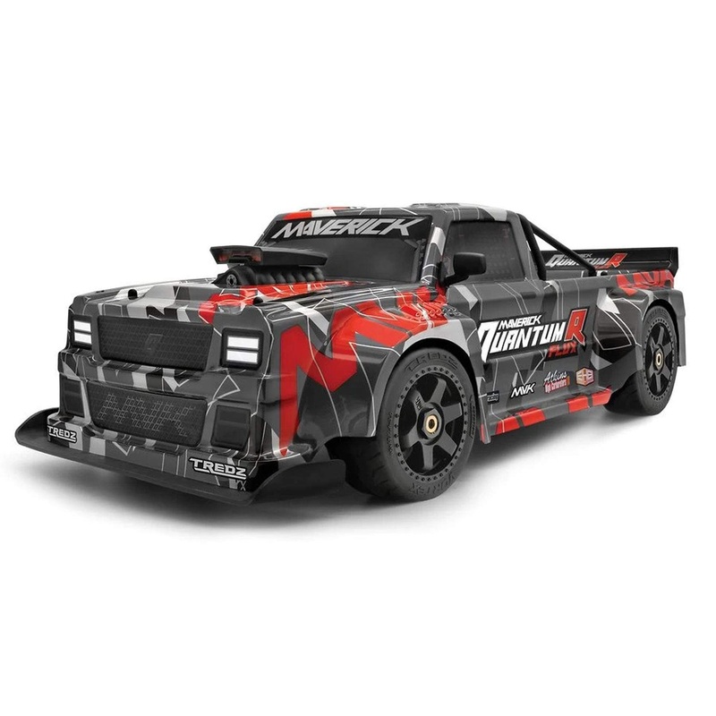 Maverick QuantumR Flux Grey/Red 1/8 Scale 4WD Race Truck - RTR