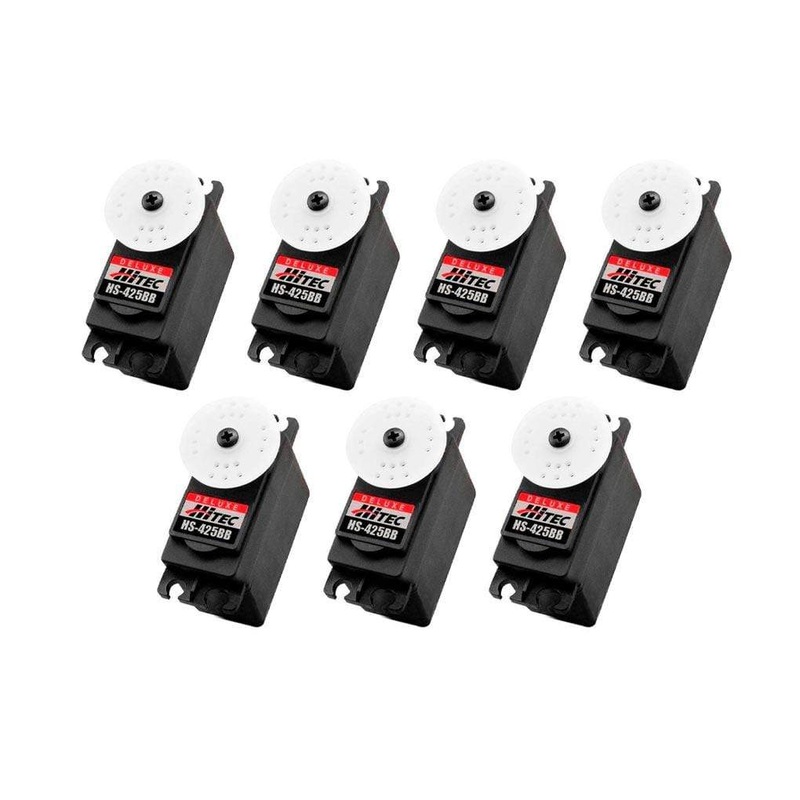 Hitec HS-425BB Deluxe Ball Bearing Plastic Gear Standard Servo Airplane Multi-Pack (7 Servos)