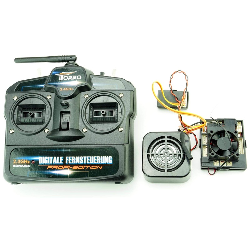 Torro 4-Channel Transmitter, 2.4Ghz Receiver, and V3 Sound Card Bundle for 1/16 Scale Tanks