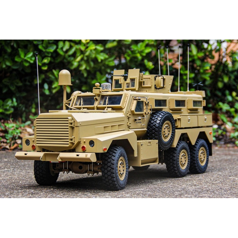 Heng Guan US Military MRAP Tan 1/12 Scale 6x6 Armored Tactical Vehicle - RTR - (OPEN BOX)