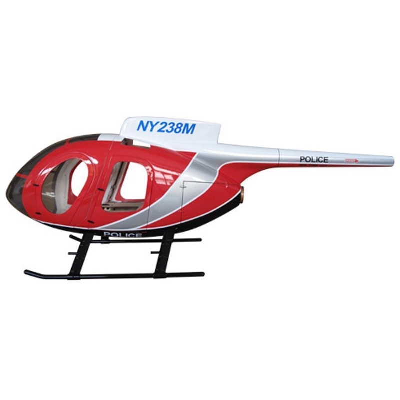 Roban MD-500E Police Red/White 600 Size Helicopter Scale Conversion - KIT