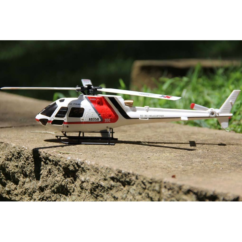 XK K123 Red and White 120 Size Gyro Stabilized Helicopter - RTF
