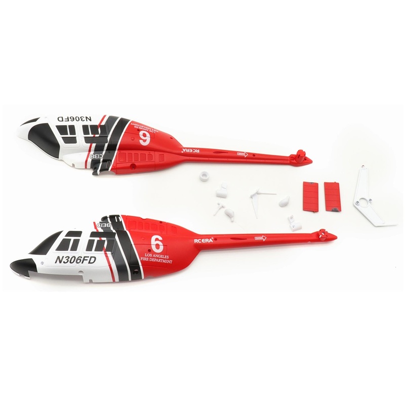RotorScale 150 Size Bell 206 Fuselage Set - Red