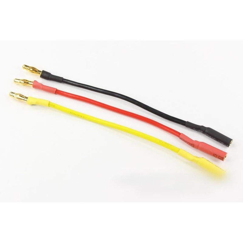 BenchCraft 100mm (4") Motor Extensions with 4mm Bullet Connectors (3 Pack)