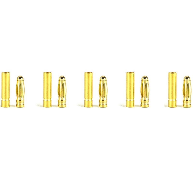 BenchCraft 3mm Gold Bullet ESC and Motor Connectors (5 Pairs)