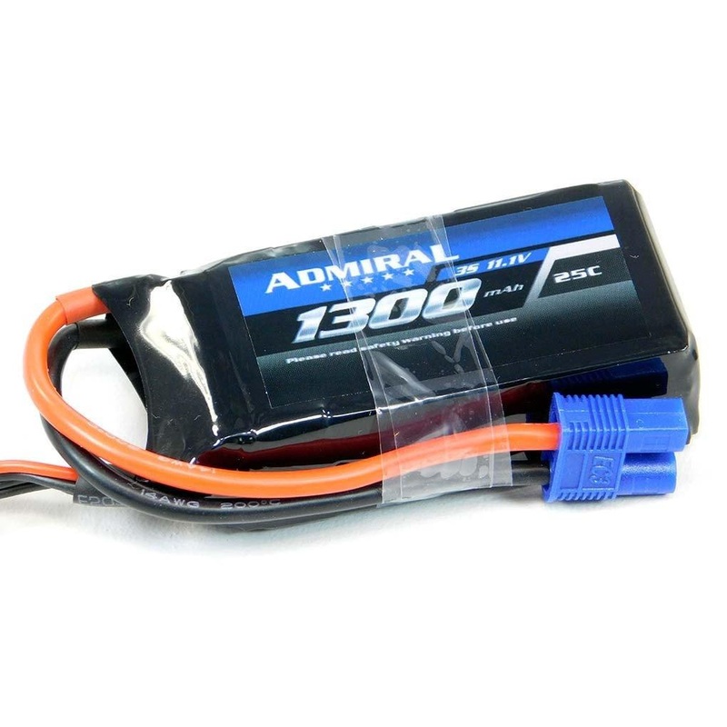 Admiral 1300mAh 3S 11.1V 25C LiPo Battery with EC3 Connector