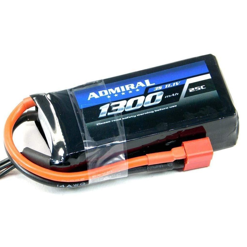 Admiral 1300mAh 3S 11.1V 25C LiPo Battery with T Connector