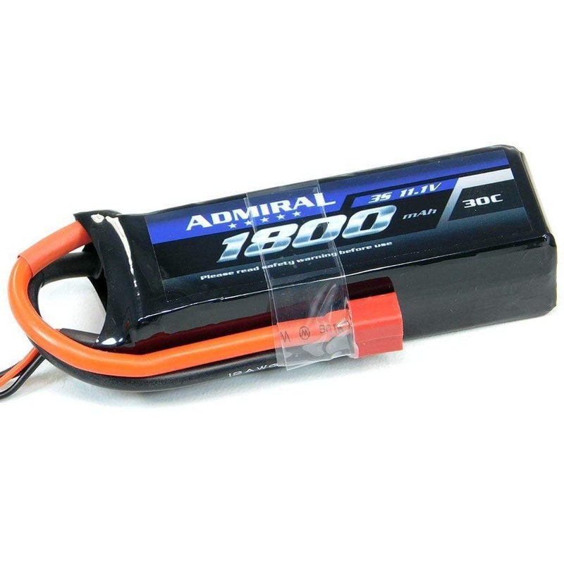 Admiral 1800mAh 3S 11.1V 30C LiPo Battery with T Connector