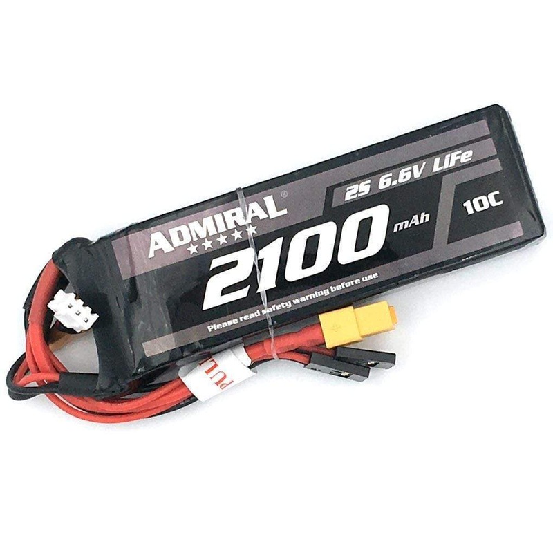 Admiral 2100mAh 2S 6.6V LiFe Battery with XT60/JR/Futaba Connectors