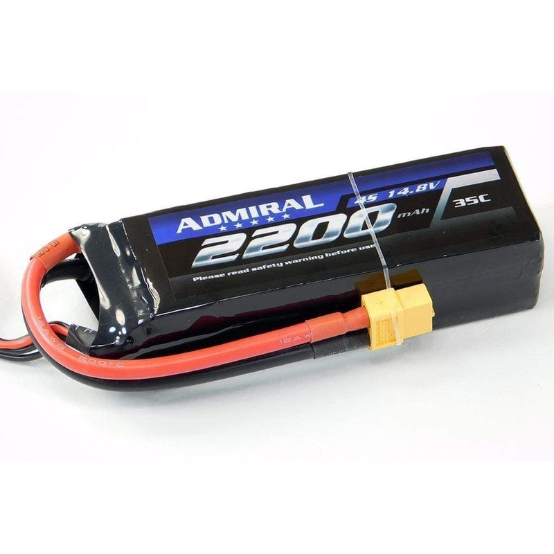 Admiral 2200mAh 4S 14.8V 35C LiPo Battery with XT60 Connector