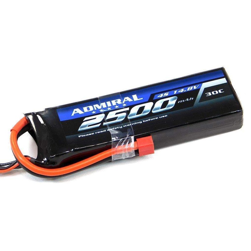 Admiral 2500mAh 4S 14.8V 30C LiPo Battery with T Connector