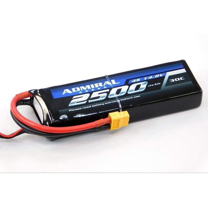 Admiral 2500mAh 4S 14.8V 30C LiPo Battery with XT60 Connector