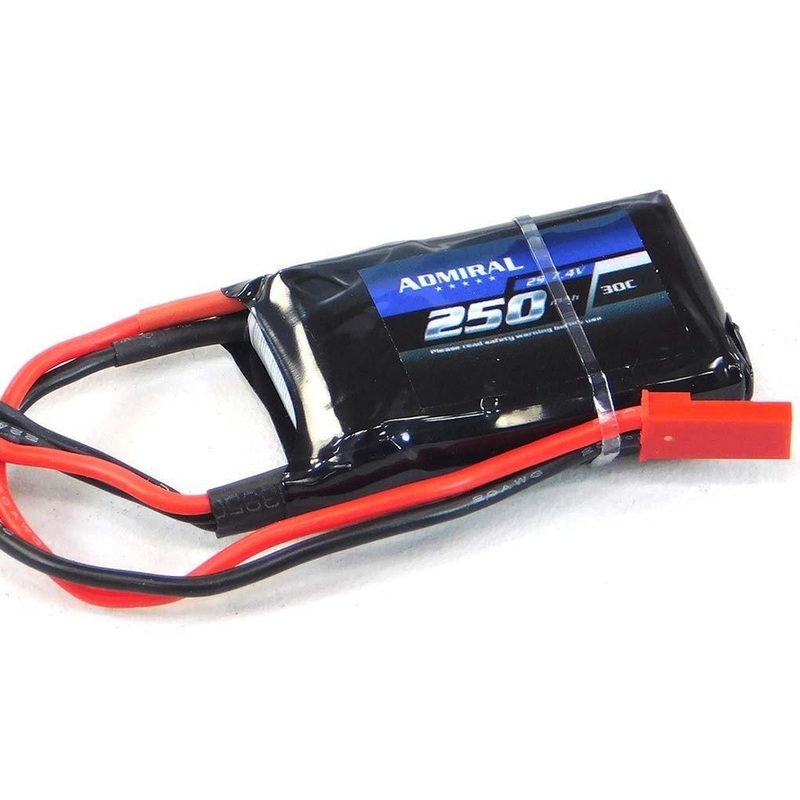 Admiral 250mAh 2S 7.4V 30C LiPo Battery with JST Connector