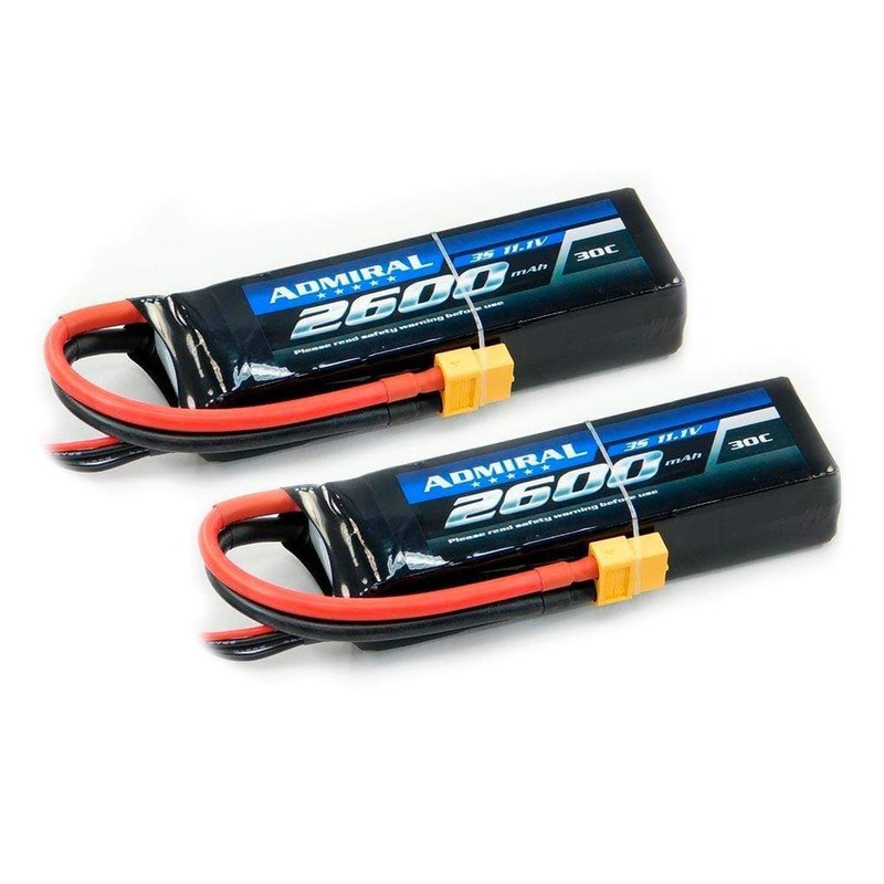 Admiral 2600mAh 3S 11.1V 30C LiPo Battery with XT60 Connector Multi-Pack (2 Batteries)