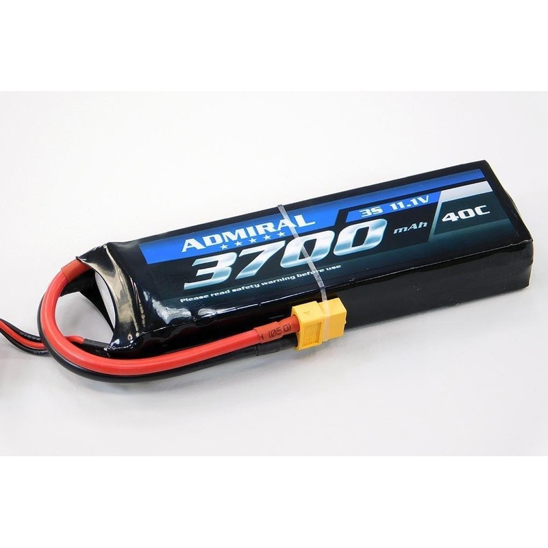 Admiral 3700mAh 3S 11.1V 40C LiPo Battery with XT60 Connector