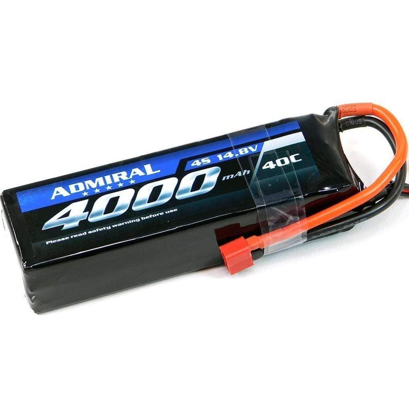 Admiral 4000mAh 4S 14.8V 40C LiPo Battery with T Connector
