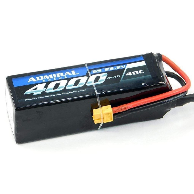 Admiral 4000mAh 6S 22.2V 40C LiPo Battery with XT60 Connector