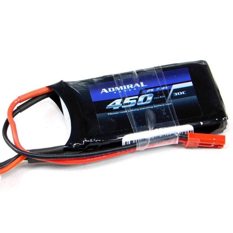 Admiral 450mAh 2S 7.4V 30C LiPo Battery with JST Connector