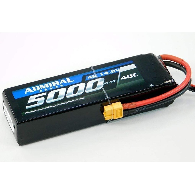 Admiral 5000mAh 4S 14.8V 40C LiPo Battery with XT60 Connector
