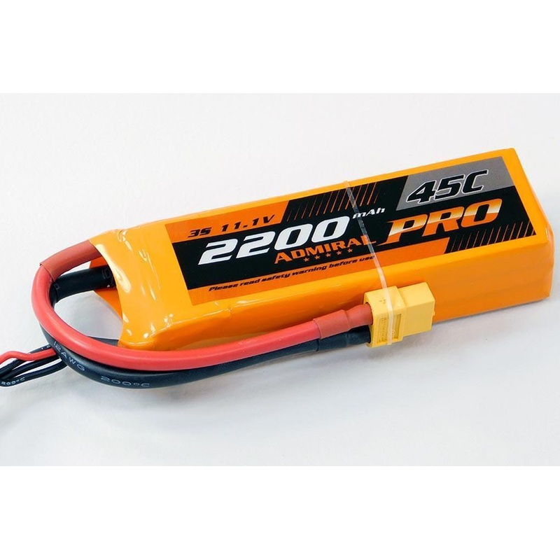 Admiral Pro 2200mAh 3S 11.1V 45C LiPo Battery with XT60 Connector