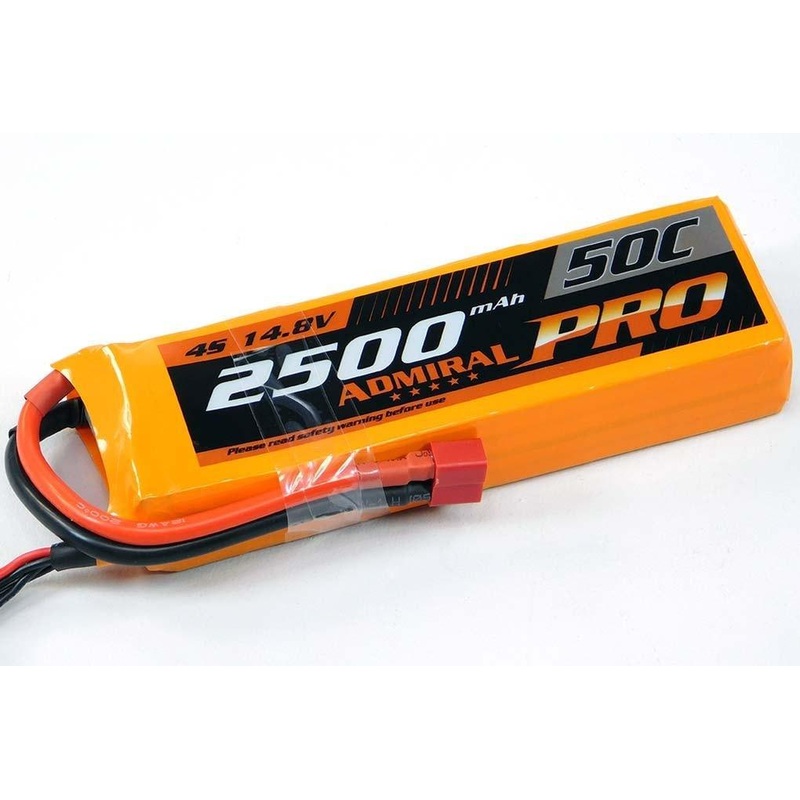 Admiral Pro 2500mAh 4S 14.8V 50C LiPo Battery with T Connector