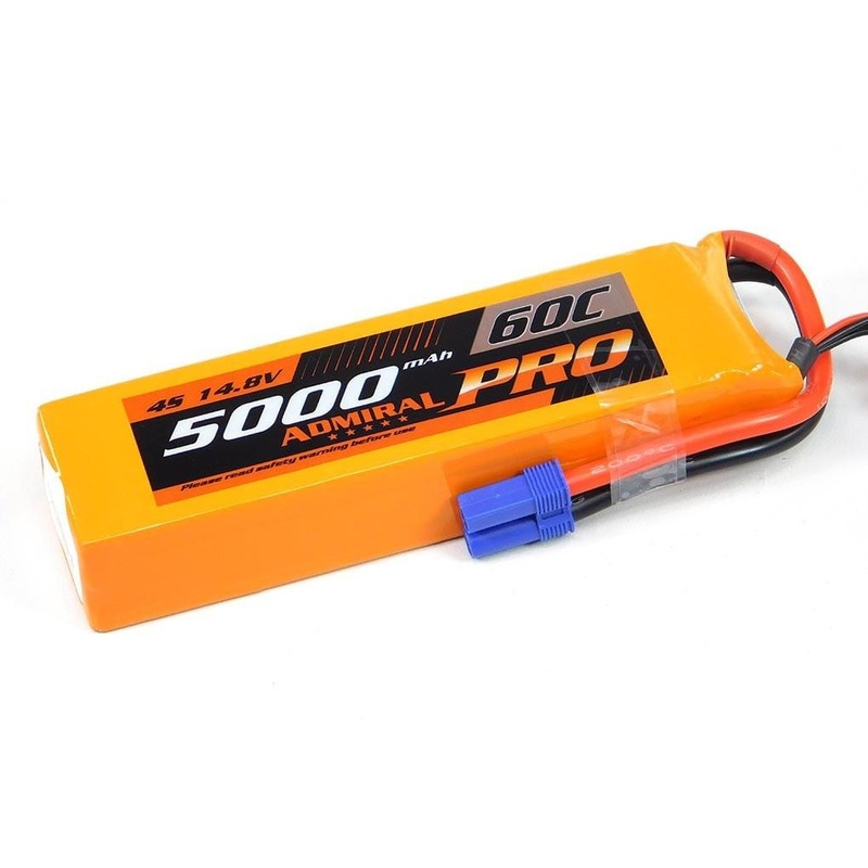 Admiral Pro 5000mAh 4S 14.8V 60C LiPo Battery with EC5 Connector
