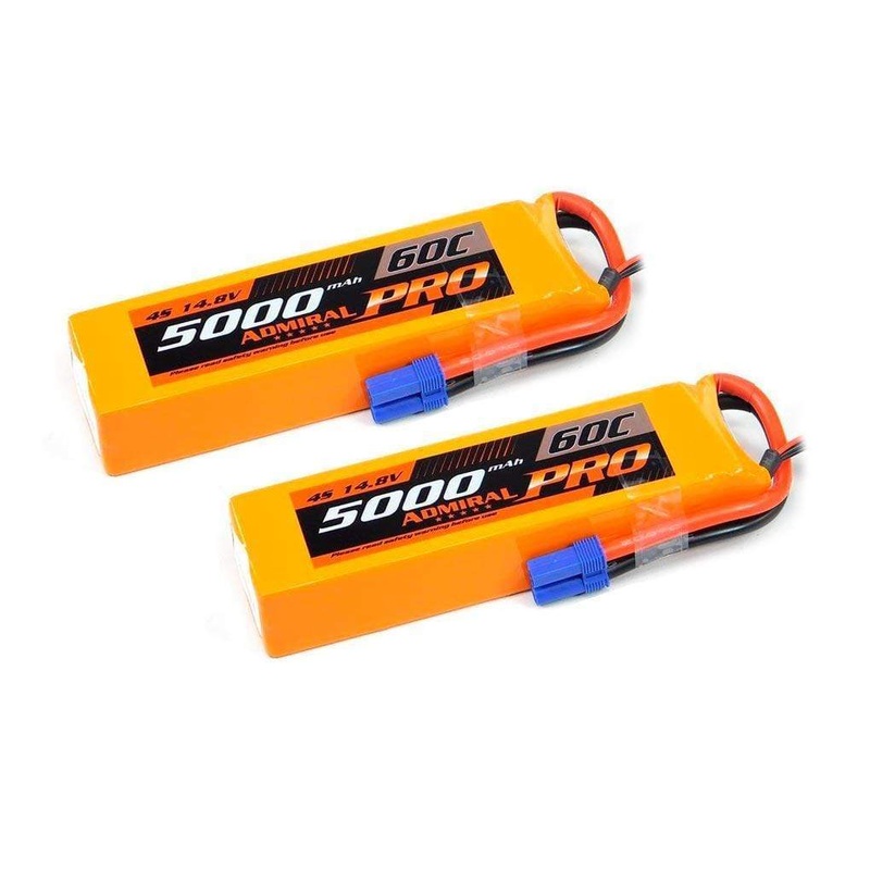 Admiral Pro 5000mAh 4S 14.8V 60C LiPo Battery with EC5 Connector Multi-Pack (2 Batteries)