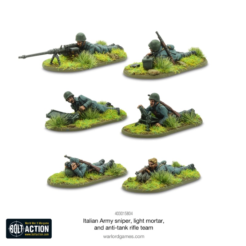 Warlord - Bolt Action  Italian Army Sniper Light Mortar and Anti-Tank Rifle Teams
