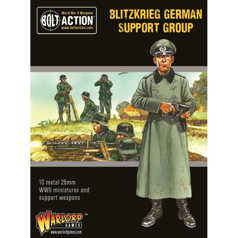 Warlord - Bolt Action  Blitzkrieg! German Support Group (HQ & Mortar & MMG)