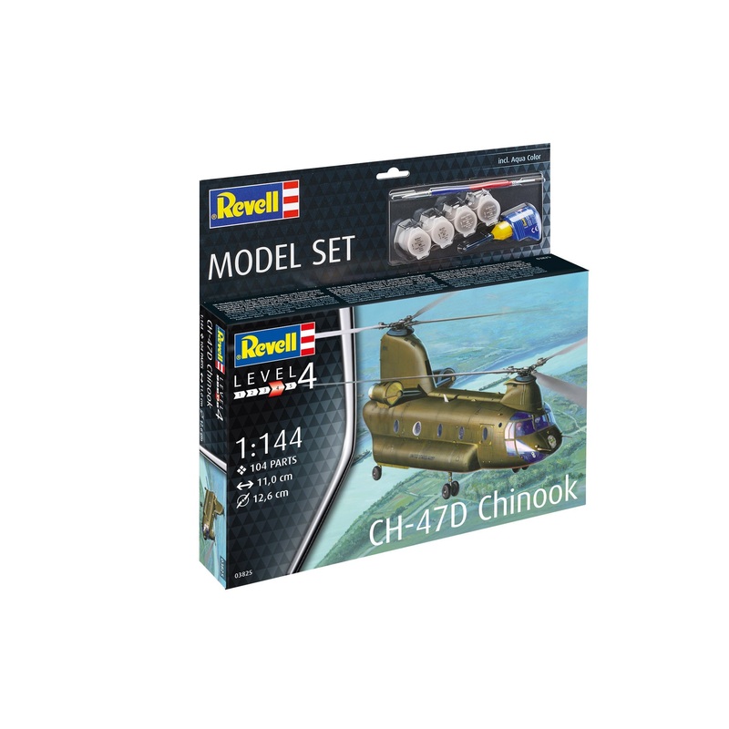Revell - 1/144 Model Set CH-47D Chinook (Model Set Incl. Paint)