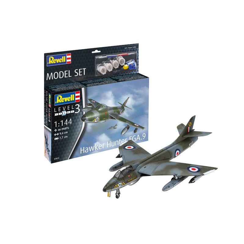Revell - 1/144 Model Set Hawker Hunter FGA.9 (Model Set Incl. Paint)