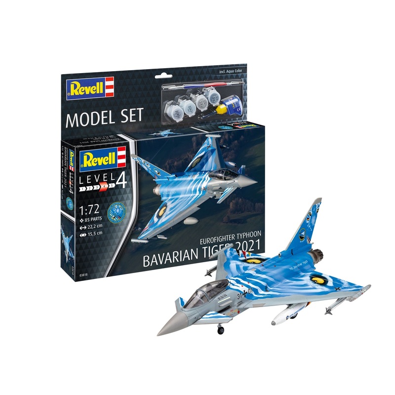 Revell - 1/72 Model Set Eurofighter TyphoonBavarian Tiger (Model Set Incl. Paint)